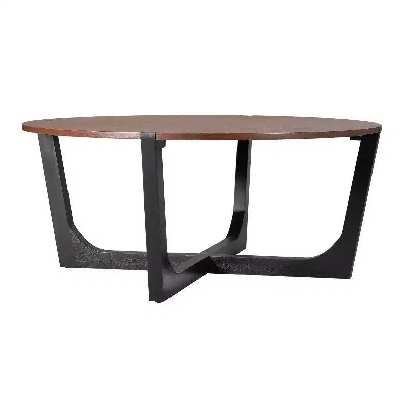 Set Tavolino da Caffè 2 Pezzi Tavolino da Cocktail Tavolino Rotondo Tavolino da Salotto Tavolino d'Appoggio Divano, Marrone e Nero - ModernLuxe
