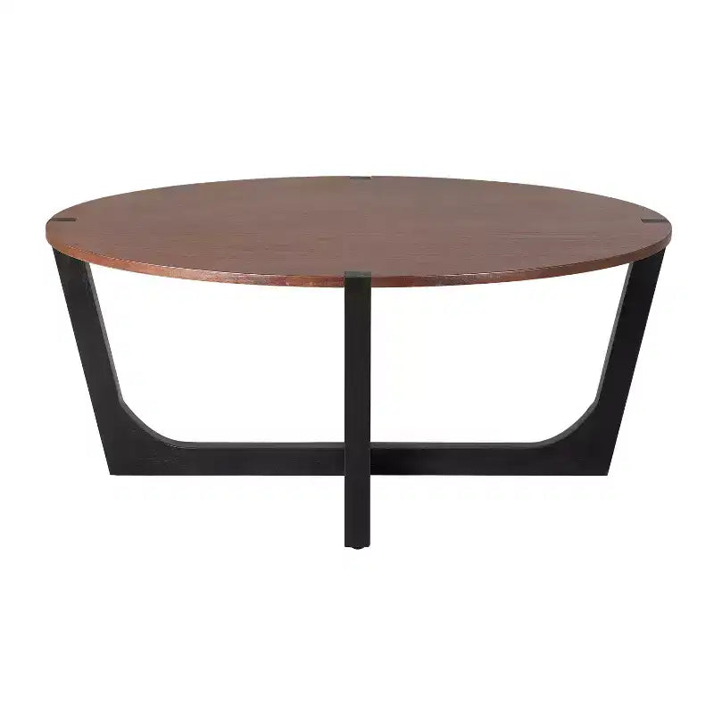 Set Tavolino da Caffè 2 Pezzi Tavolino da Cocktail Tavolino Rotondo Tavolino da Salotto Tavolino d'Appoggio Divano, Marrone e Nero - ModernLuxe