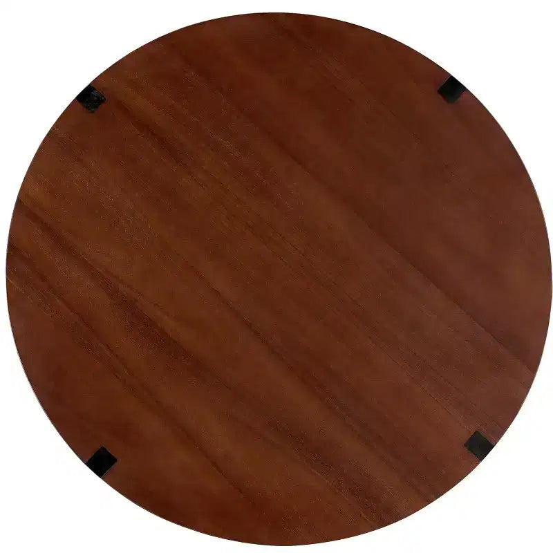 Set Tavolino da Caffè 2 Pezzi Tavolino da Cocktail Tavolino Rotondo Tavolino da Salotto Tavolino d'Appoggio Divano, Marrone e Nero - ModernLuxe