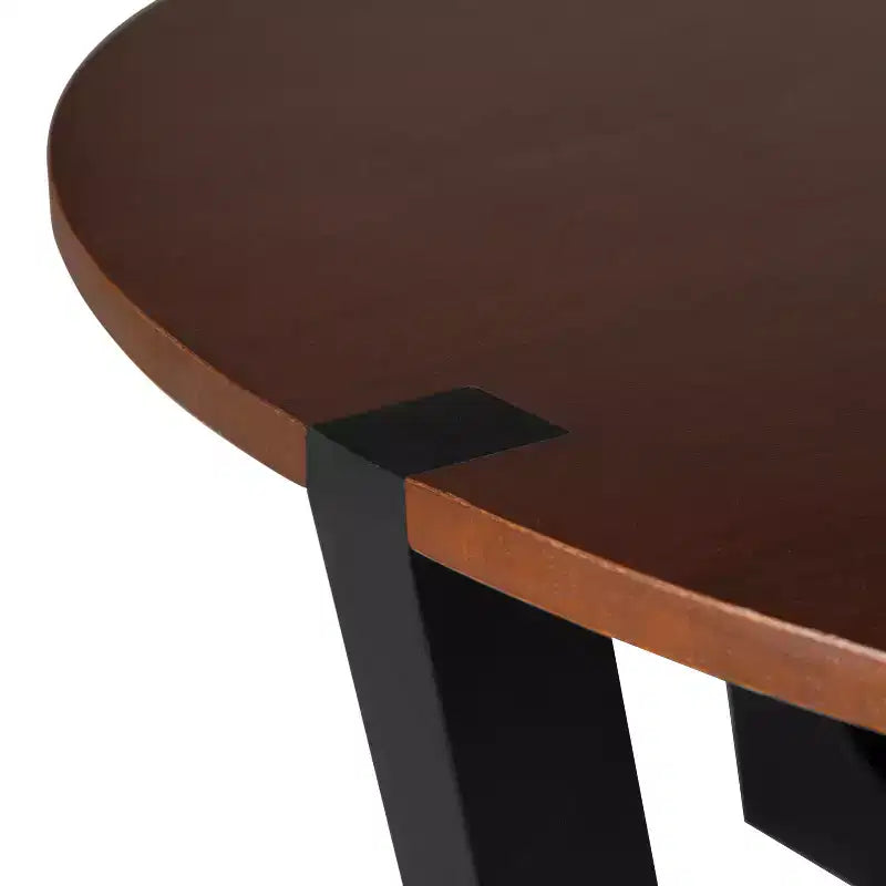 Set Tavolino da Caffè 2 Pezzi Tavolino da Cocktail Tavolino Rotondo Tavolino da Salotto Tavolino d'Appoggio Divano, Marrone e Nero - ModernLuxe