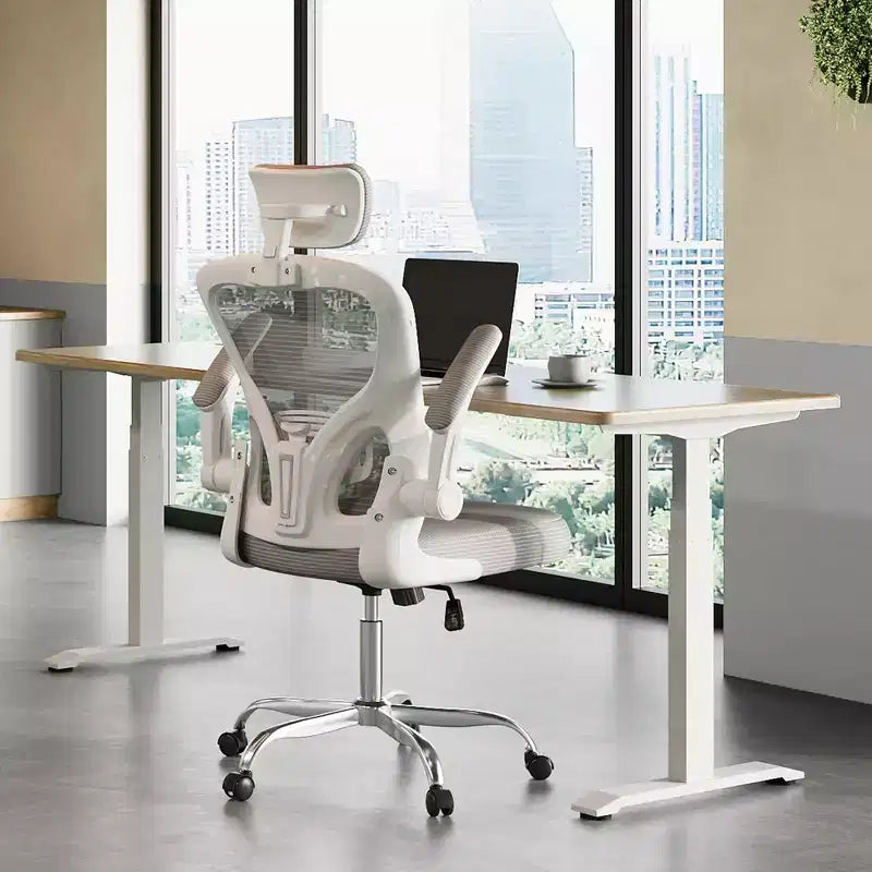 Sedia da Ufficio GALAXHERO Alta con Schienale in Rete, Sedia Ergonomica da Scrivania con Braccioli Ribaltabili, Poggiatesta Regolabile e Supporto Lombare