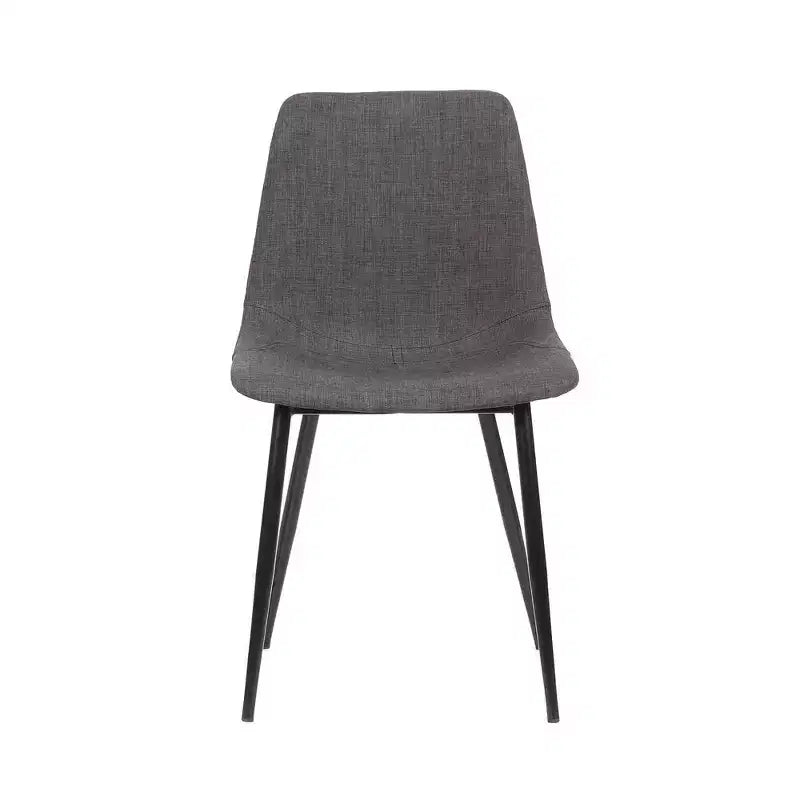 Armen Living, sedia da pranzo contemporanea Monte in similpelle color carbone con gambe in metallo verniciato a polvere nero