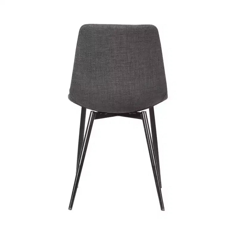 Armen Living, sedia da pranzo contemporanea Monte in similpelle color carbone con gambe in metallo verniciato a polvere nero