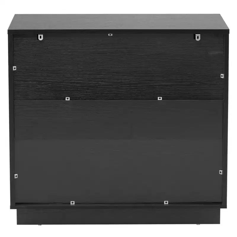 Comodini Karl Home con 4 cassetti in MDF nero larghezza 72 cm
