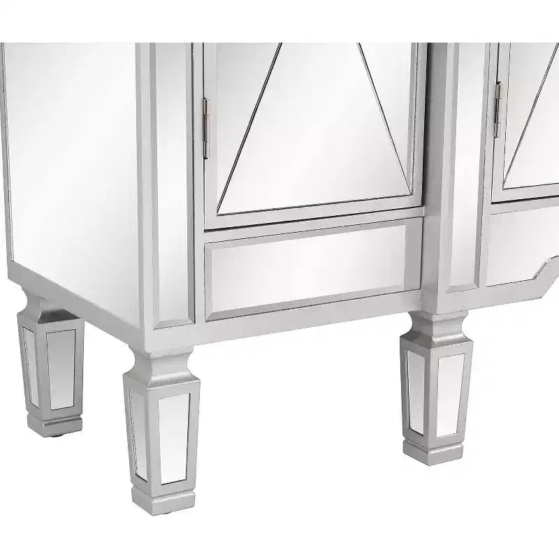 Cassettiera Karl Home 3 cassetti in MDF argento larghezza 122 cm