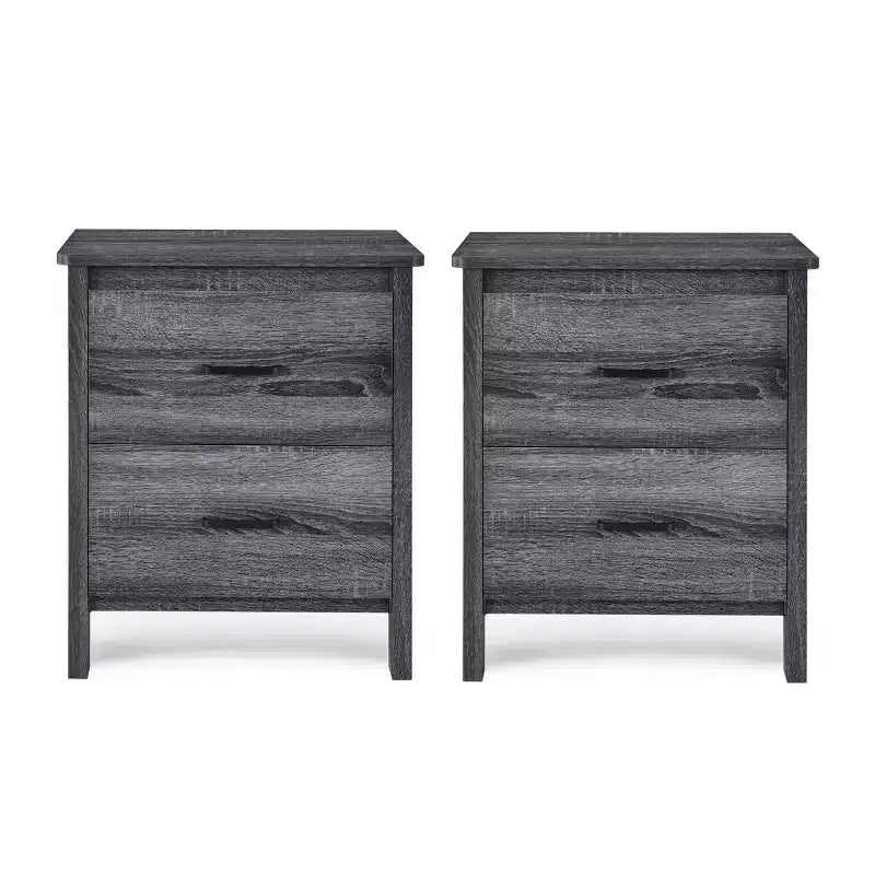 GDFStudio Titeca Comodini contemporanei in legno a 2 cassetti (set di 2)