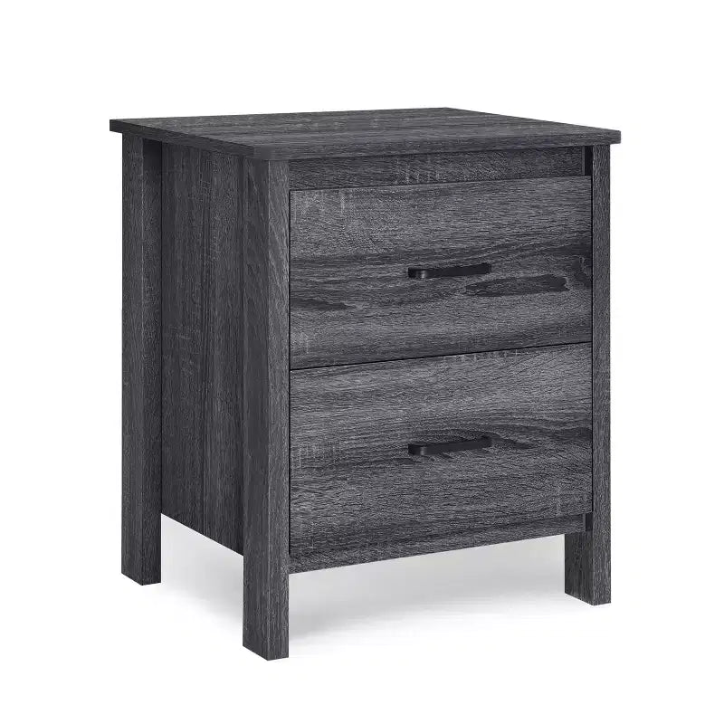 GDFStudio Titeca Comodini contemporanei in legno a 2 cassetti (set di 2)