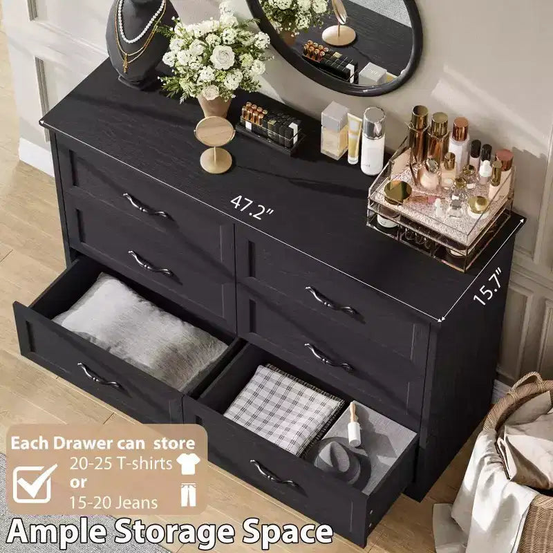 Comodino a 5/6 cassetti per camera da letto, cassettiera, cassettiera moderna in legno in stile rustico, cassettiera portaoggetti per camera da letto, soggiorno, cameretta dei bambini