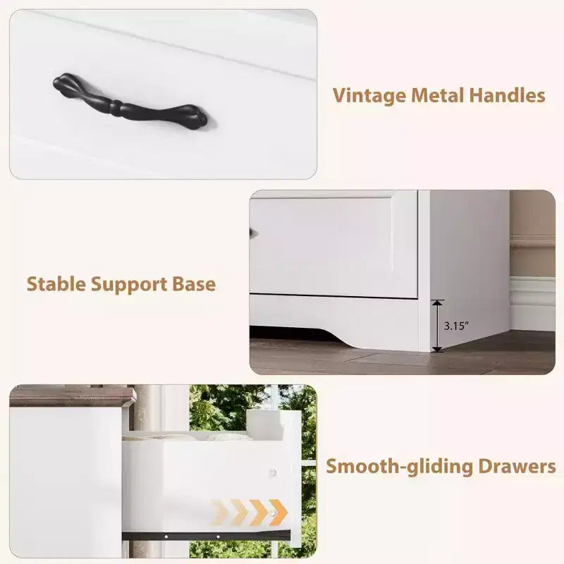 Comodino a 5/6 cassetti per camera da letto, cassettiera, cassettiera moderna in legno in stile rustico, cassettiera portaoggetti per camera da letto, soggiorno, cameretta dei bambini