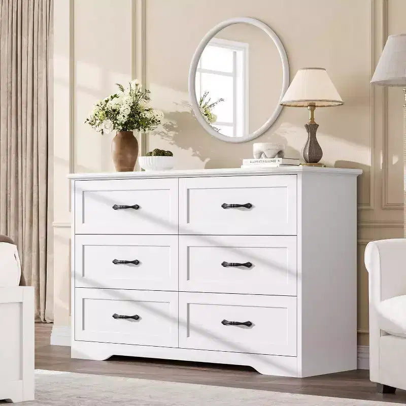 Comodino a 5/6 cassetti per camera da letto, cassettiera, cassettiera moderna in legno in stile rustico, cassettiera portaoggetti per camera da letto, soggiorno, cameretta dei bambini