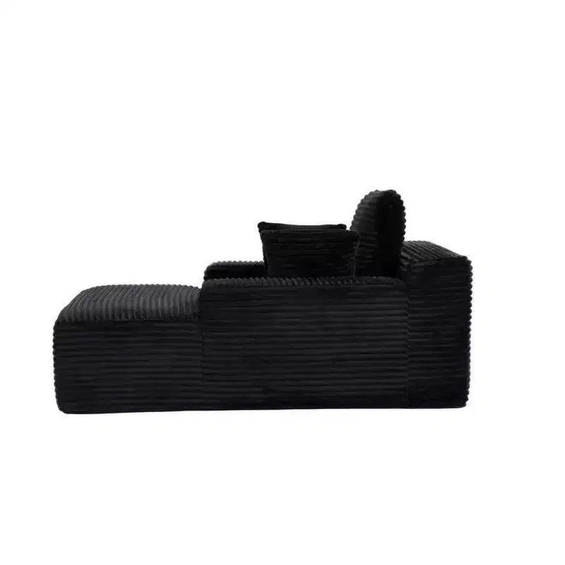 Divano letto singolo moderno Whisen in velluto a coste e chaise longue/lettino con cuscini decorativi, nessun assemblaggio richiesto