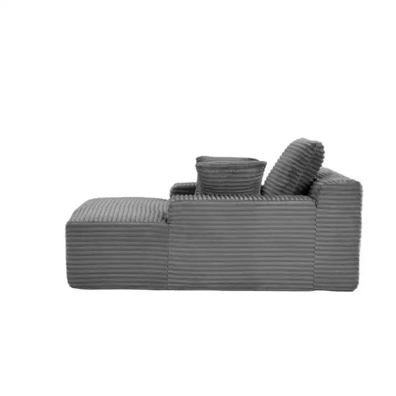 Divano letto singolo moderno Whisen in velluto a coste e chaise longue/lettino con cuscini decorativi, nessun assemblaggio richiesto