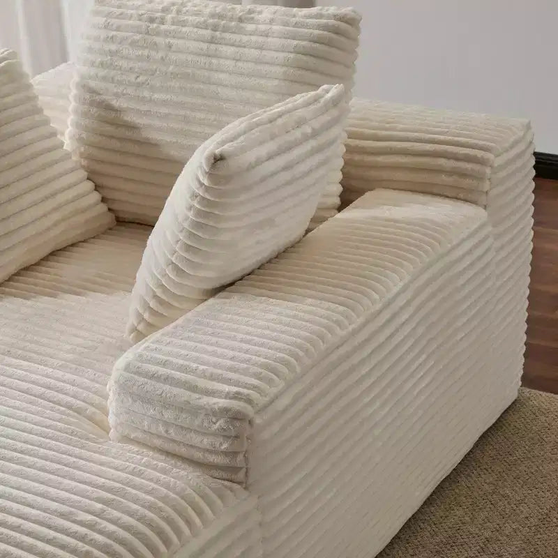 Divano letto singolo moderno Whisen in velluto a coste e chaise longue/lettino con cuscini decorativi, nessun assemblaggio richiesto