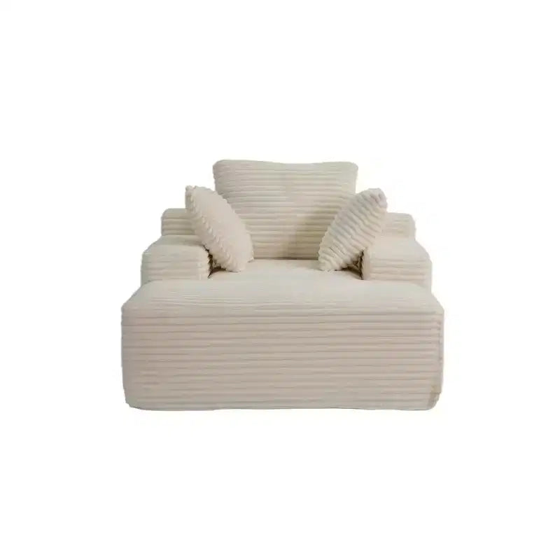 Divano letto singolo moderno Whisen in velluto a coste e chaise longue/lettino con cuscini decorativi, nessun assemblaggio richiesto