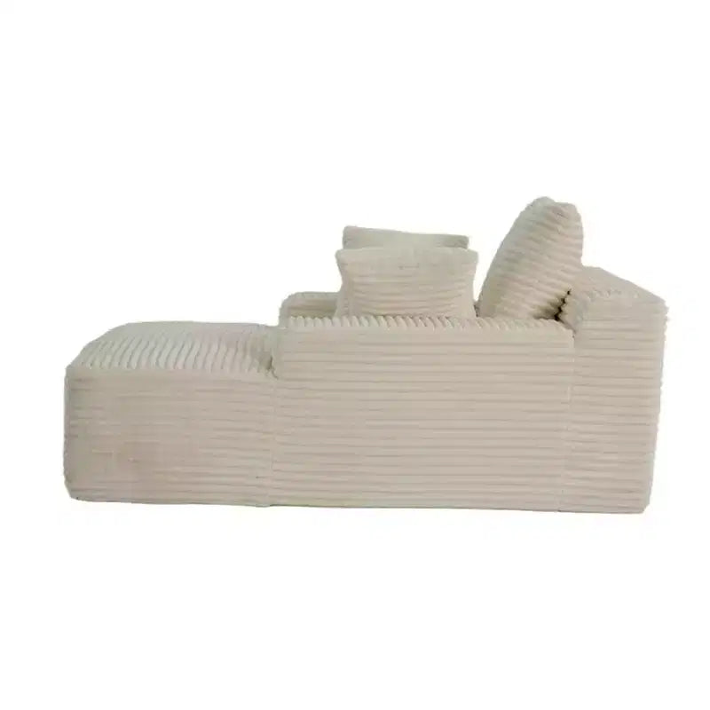 Divano letto singolo moderno Whisen in velluto a coste e chaise longue/lettino con cuscini decorativi, nessun assemblaggio richiesto