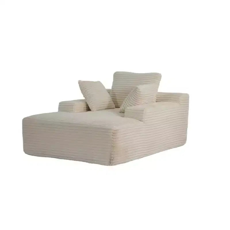 Divano letto singolo moderno Whisen in velluto a coste e chaise longue/lettino con cuscini decorativi, nessun assemblaggio richiesto