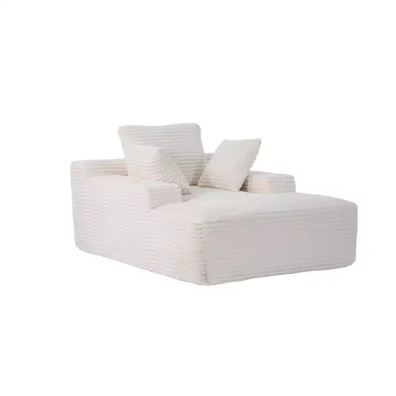 Divano letto singolo moderno Whisen in velluto a coste e chaise longue/lettino con cuscini decorativi, nessun assemblaggio richiesto