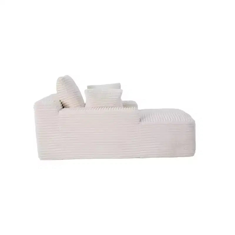 Divano letto singolo moderno Whisen in velluto a coste e chaise longue/lettino con cuscini decorativi, nessun assemblaggio richiesto