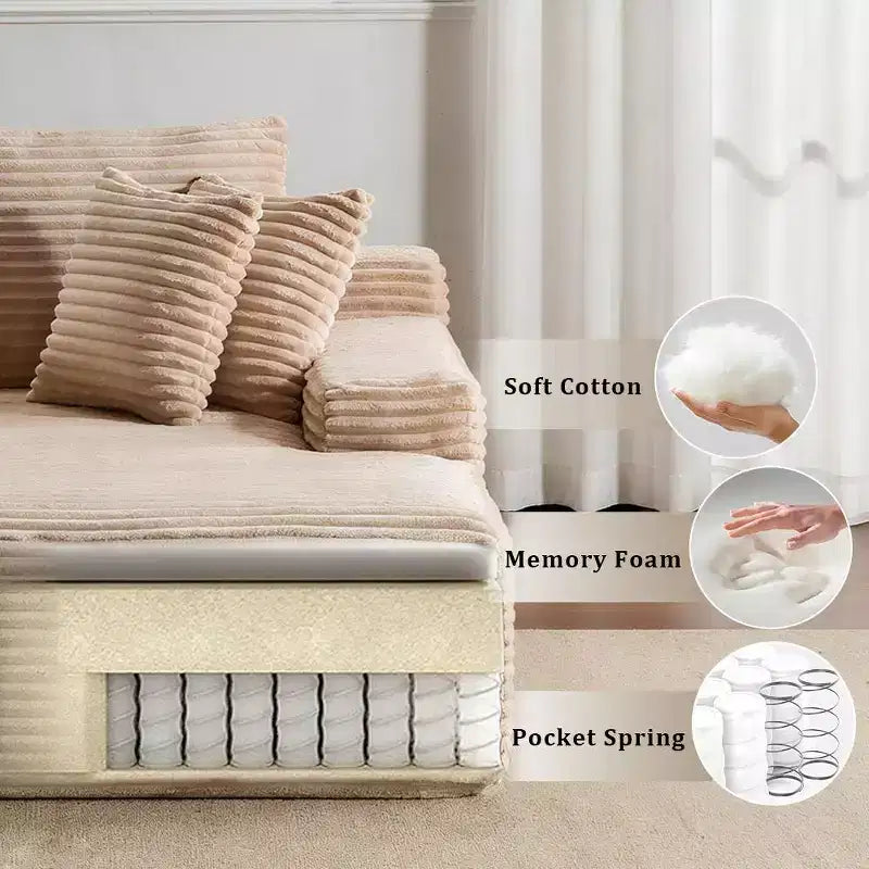 Divano letto singolo moderno Whisen in velluto a coste e chaise longue/lettino con cuscini decorativi, nessun assemblaggio richiesto