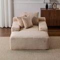 Whisen Modern Corduroy Single Sleeper Sofa & Chaise Lounge Chair & Daybed with Accent Pillows, No Assembly Required