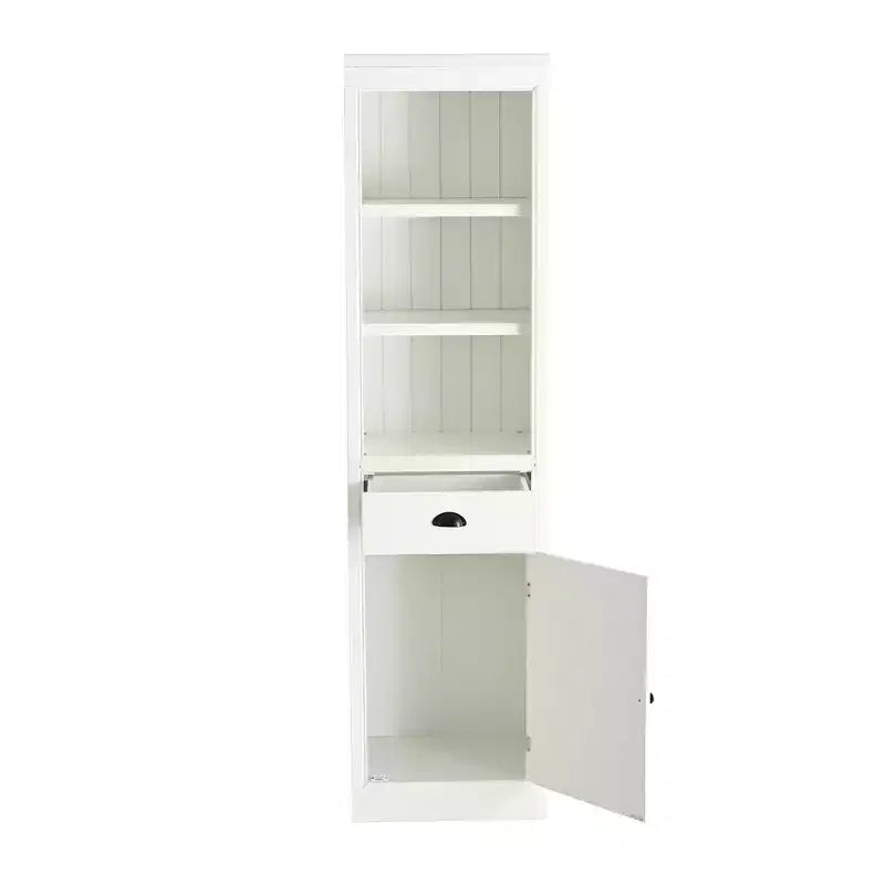 Libreria alta 75", a 5 ripiani, in legno, con ripiani aperti e armadietto, organizer in legno per dispensa, espositore e mobiletto contenitore per ufficio