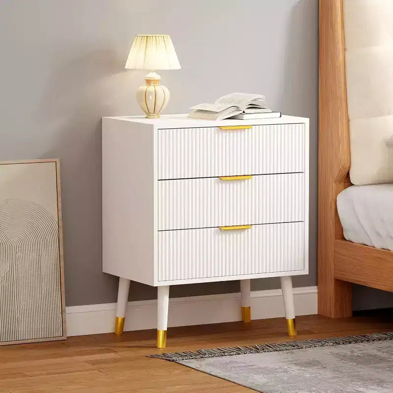 Comodino moderno a 3 cassetti – Comodino ampio e contenitore per camera da letto e soggiorno