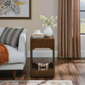 GDFStudio Gorrath Mid-Century Modern Wooden Lift Top Side Table with Storage Shelf