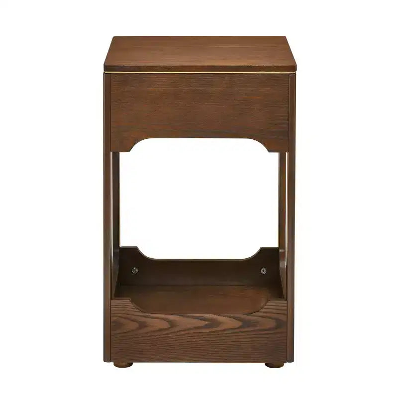 GDFStudio Gorrath Tavolino Laterale in Legno Moderno di Metà Secolo con Piano Sollevabile e Ripiano Contenitore