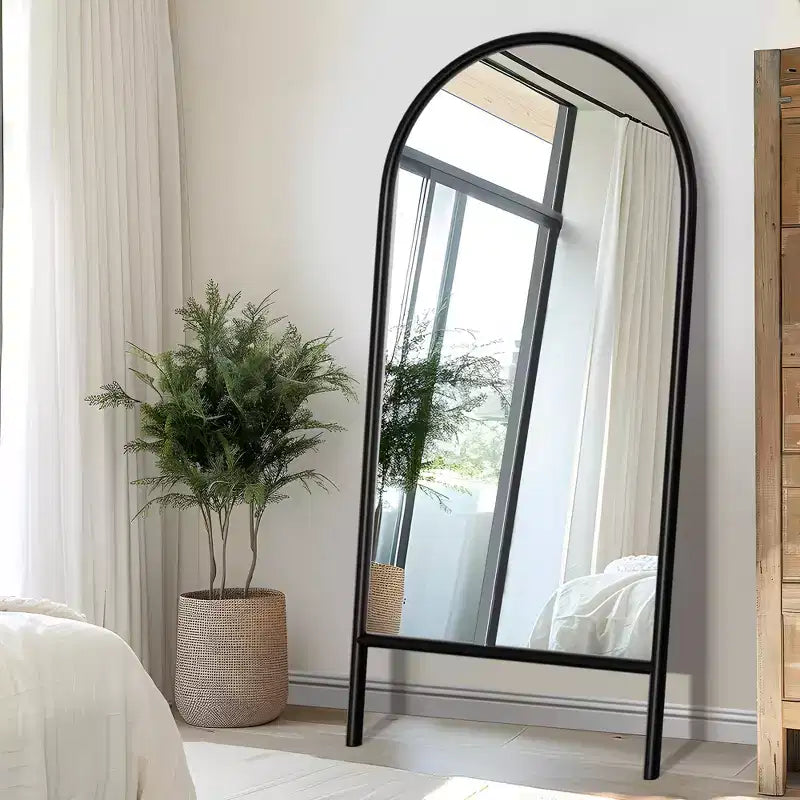 71x31 inch Solid Wood Ladder Rectangular Brown Full-length Mirror (without Bracket)