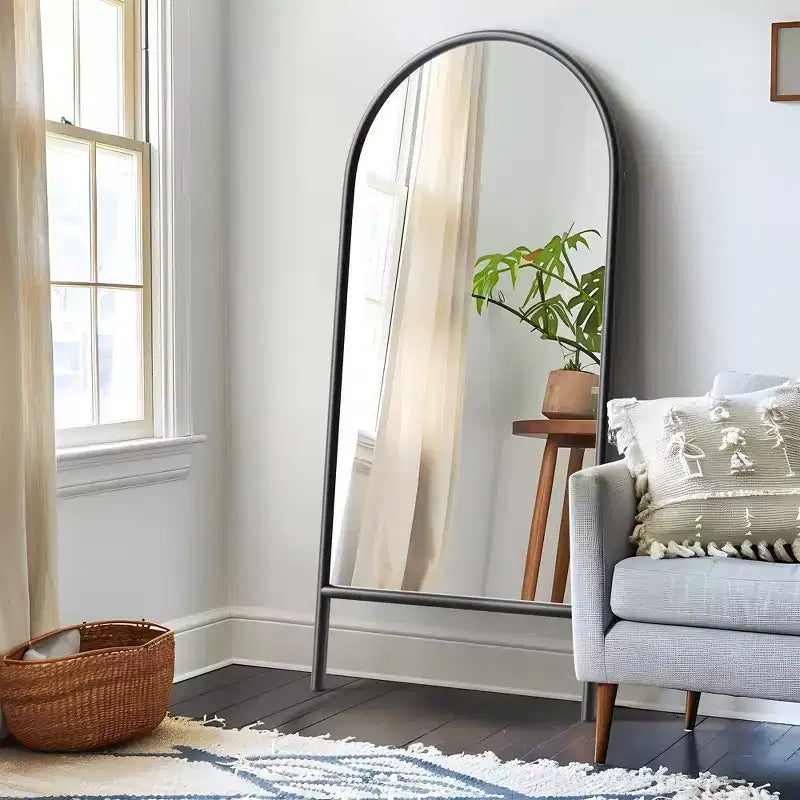 71x31 inch Solid Wood Ladder Rectangular Brown Full-length Mirror (without Bracket)