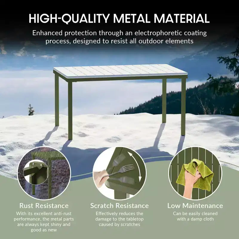 WestinTrends Playa 7-Piece Outdoor Metal Rectangle Patio Dining Table Set With Stackable Plastic Dining Chairs For 6