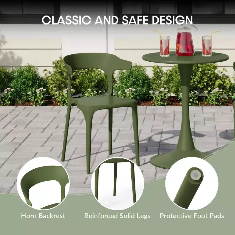 WestinTrends Playa 7-Piece Outdoor Metal Rectangle Patio Dining Table Set With Stackable Plastic Dining Chairs For 6