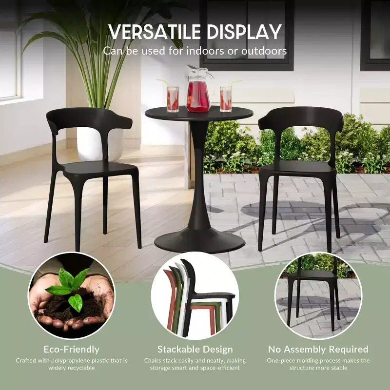 WestinTrends Playa 7-Piece Outdoor Metal Rectangle Patio Dining Table Set With Stackable Plastic Dining Chairs For 6