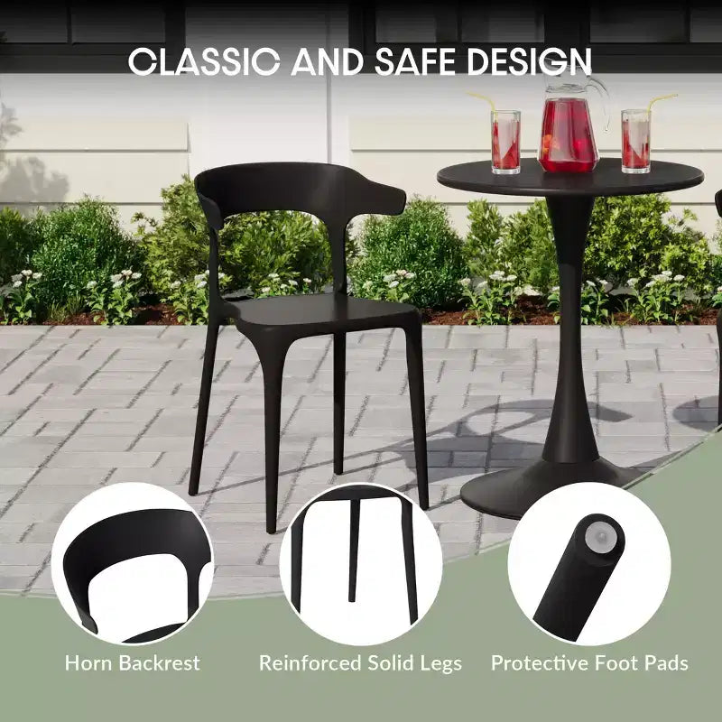WestinTrends Playa 7-Piece Outdoor Metal Rectangle Patio Dining Table Set With Stackable Plastic Dining Chairs For 6