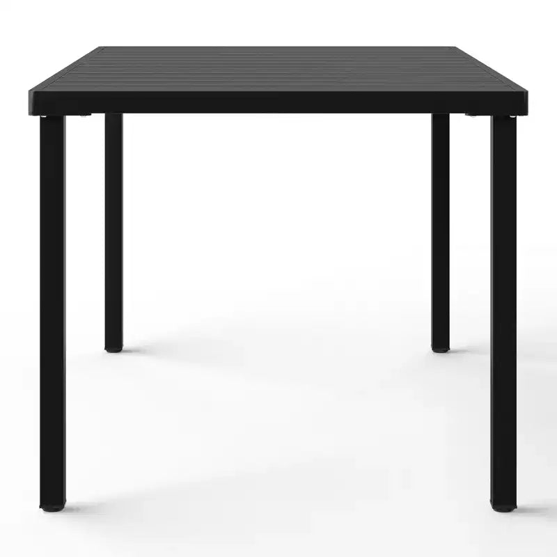 WestinTrends Playa 7-Piece Outdoor Metal Rectangle Patio Dining Table Set With Stackable Plastic Dining Chairs For 6