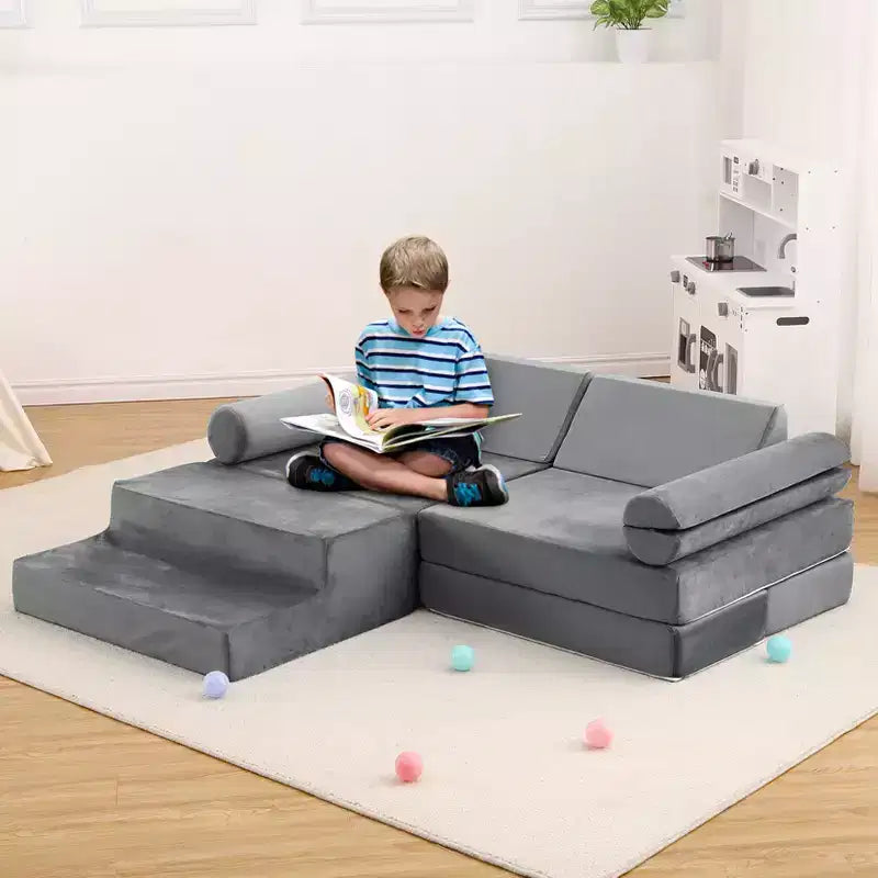 Divano Modulare per Bambini 13 Pezzi, Divano per Bambini per Ragazzi e Ragazze Creativi, Divano Gioco Modulare Convertibile per Bambini, Divano per Bambini per Sala Giochi, 56.7x28.35