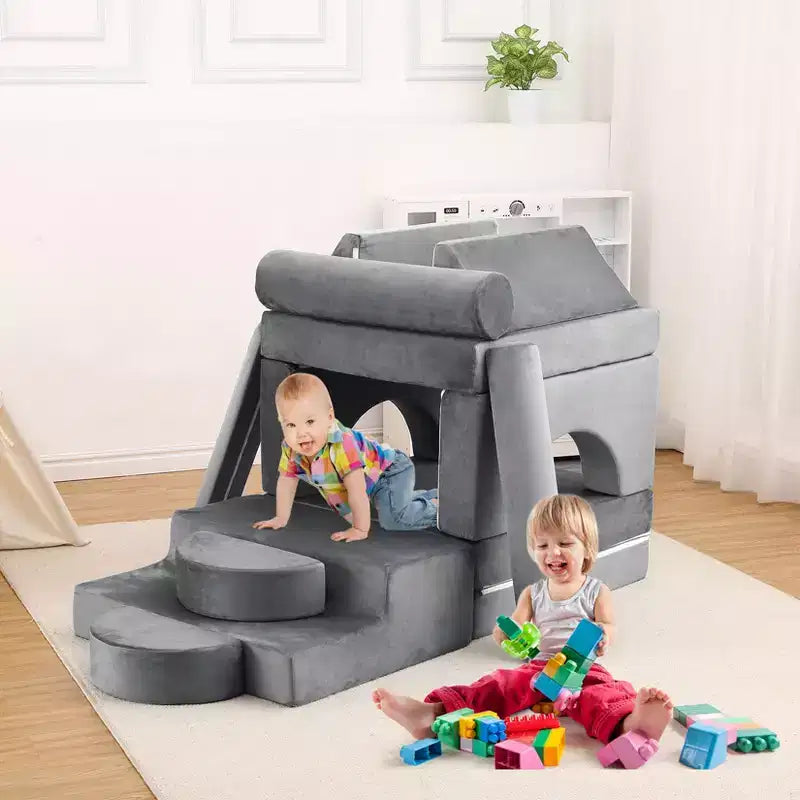 Divano Modulare per Bambini 13 Pezzi, Divano per Bambini per Ragazzi e Ragazze Creativi, Divano Gioco Modulare Convertibile per Bambini, Divano per Bambini per Sala Giochi, 56.7x28.35