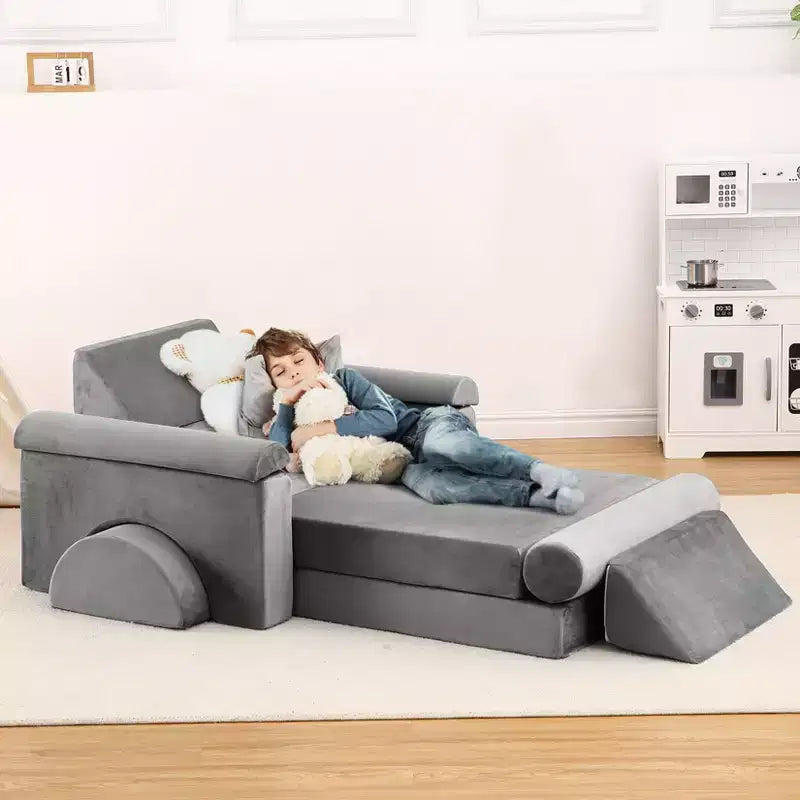 Divano Modulare per Bambini 13 Pezzi, Divano per Bambini per Ragazzi e Ragazze Creativi, Divano Gioco Modulare Convertibile per Bambini, Divano per Bambini per Sala Giochi, 56.7x28.35