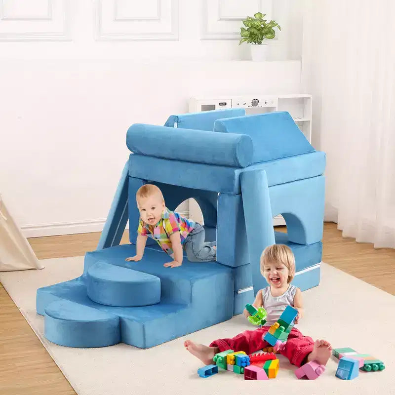 Divano Modulare per Bambini 13 Pezzi, Divano per Bambini per Ragazzi e Ragazze Creativi, Divano Gioco Modulare Convertibile per Bambini, Divano per Bambini per Sala Giochi, 56.7x28.35