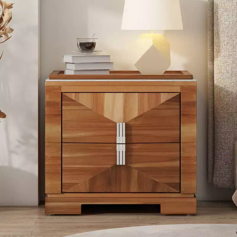 Christopher Knight Home Baldros Comodino Moderno Mid-Century in Legno con 2 Cassetti