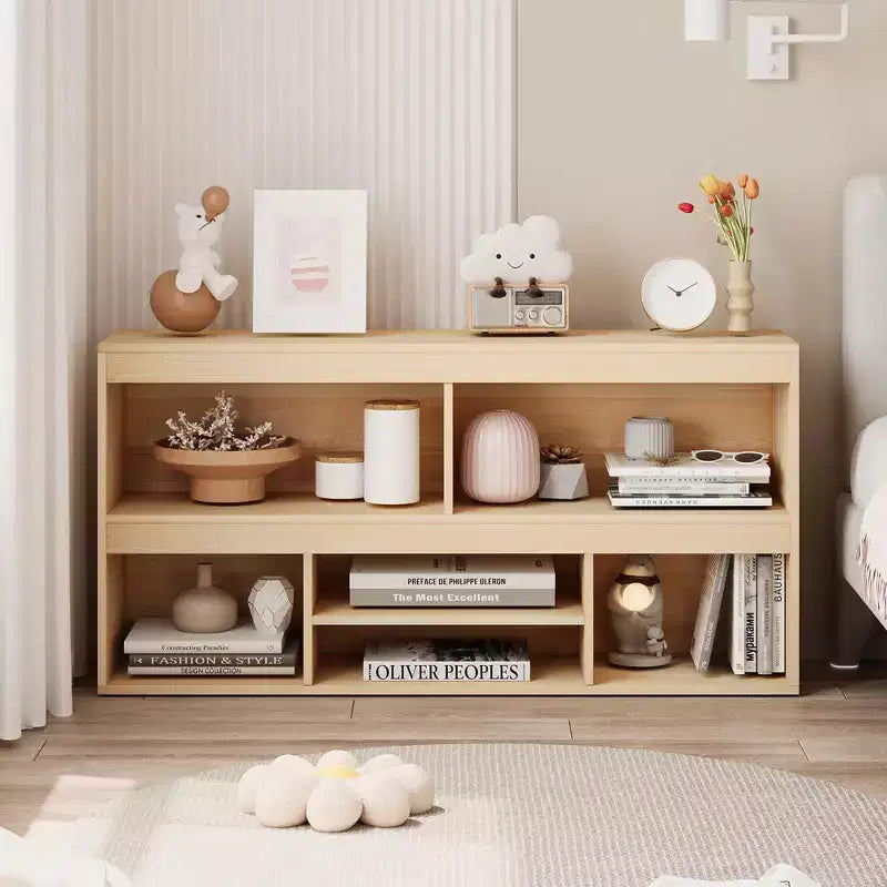 Libreria per bambini con cassetto, Organizer in legno per giocattoli, Scaffale bianco per cameretta, aula, stanza dei bambini