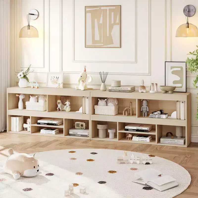 Libreria per bambini con cassetto, Organizer in legno per giocattoli, Scaffale bianco per cameretta, aula, stanza dei bambini