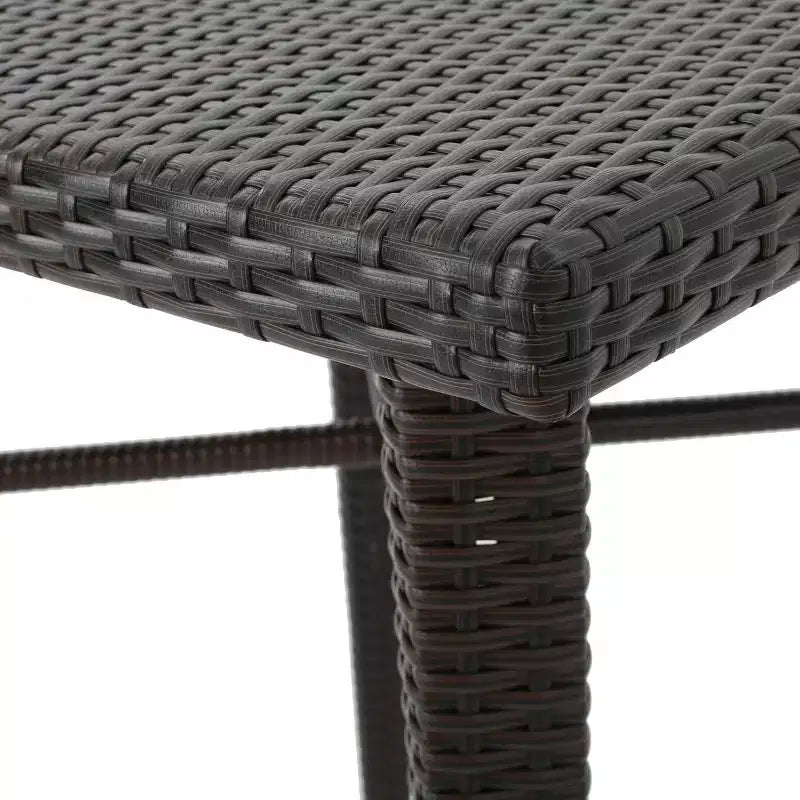 Christopher Knight Home Plauche Set Bar da Esterno a 5 Pezzi in Vimini e Ferro con Cuscini