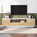 Modern TV Stand for TVs Up to 80'', Media Console with Multi-Functional Storage, Entertainment Center with Door Rebound Device, TV Cabinet