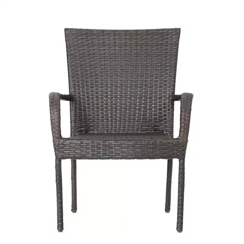 Christopher Knight Home Savoy Set da Pranzo da Esterno a 7 Pezzi in Legno di Acacia e Vimini
