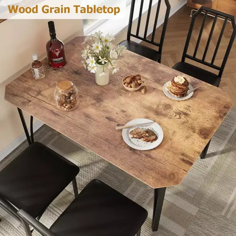 Set tavolo da pranzo 3/5 pezzi per 2/4 persone, tavolino da cucina con sedie imbottite, set 2/4 sedie da tavolo da cucina, ideale per la casa