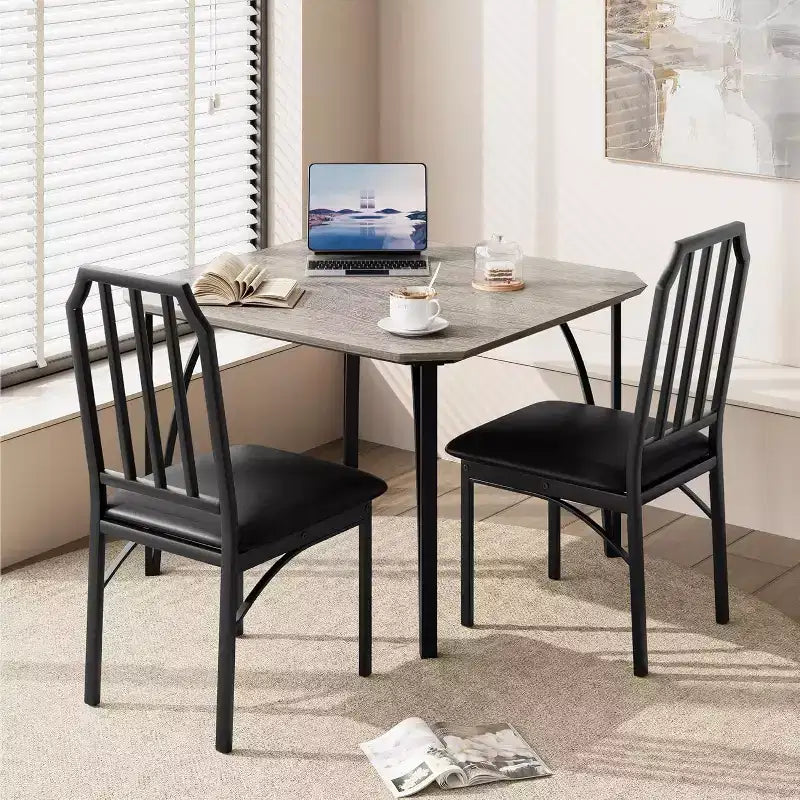Set tavolo da pranzo 3/5 pezzi per 2/4 persone, tavolino da cucina con sedie imbottite, set 2/4 sedie da tavolo da cucina, ideale per la casa