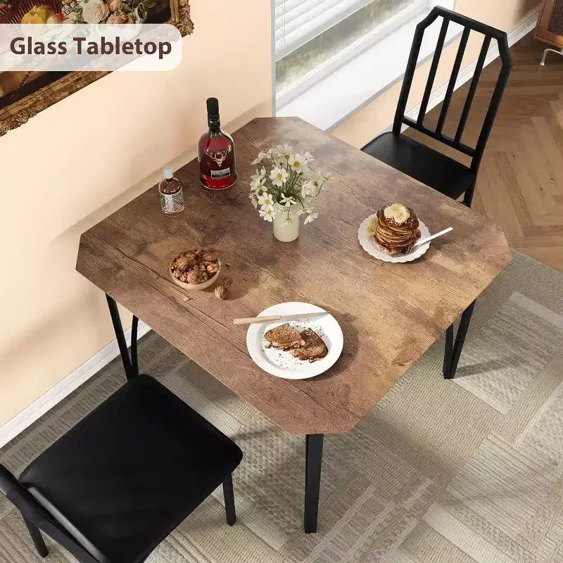 Set tavolo da pranzo 3/5 pezzi per 2/4 persone, tavolino da cucina con sedie imbottite, set 2/4 sedie da tavolo da cucina, ideale per la casa