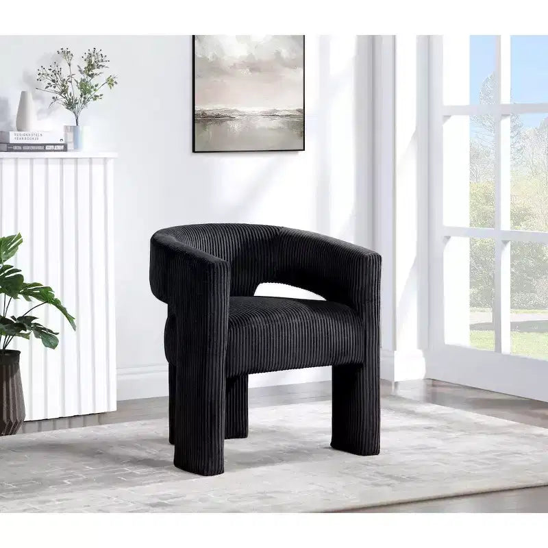 Meridian Furniture, Sedia d'accento/da pranzo in tessuto a coste Riz