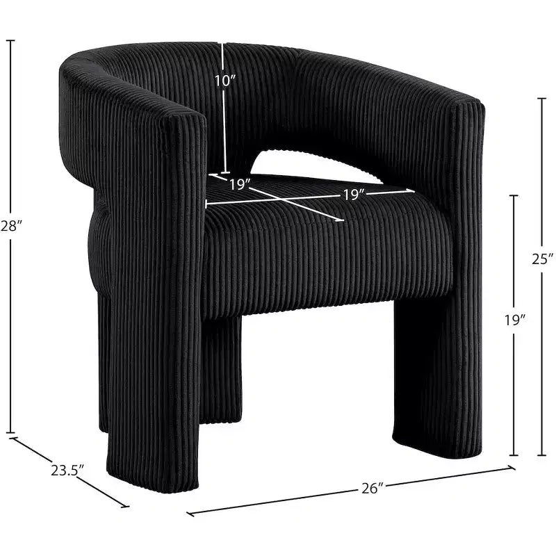 Meridian Furniture, Sedia d'accento/da pranzo in tessuto a coste Riz